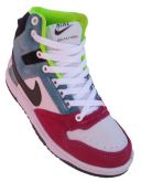 Tênis Nike SB Dunk Cano Alto Branco Azul Rosa e Preto